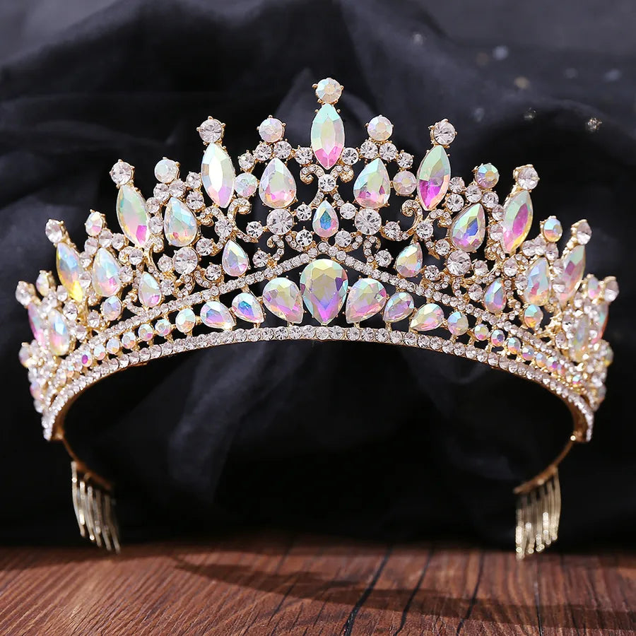 fashion water droplets crown alloy rhinestone crown 1 piece