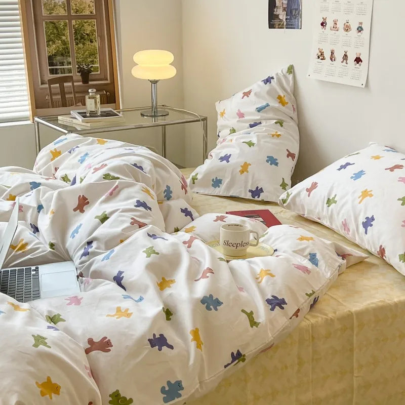 Factory direct supply bedding four-piece bed sheet quilt cover three-piece dormitory single quilt cover single quilt cover simple style
