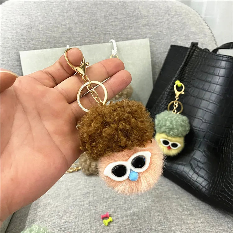 cute funny doll metal unisex bag pendant keychain