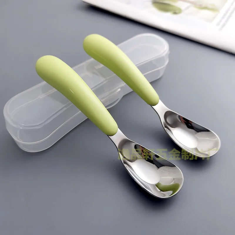 casual solid color stainless steel spoon 1 set