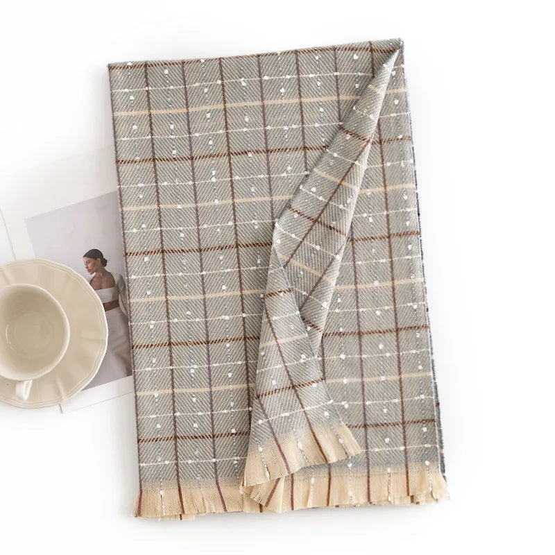 Women's Elegant Lattice Polyester Scarf