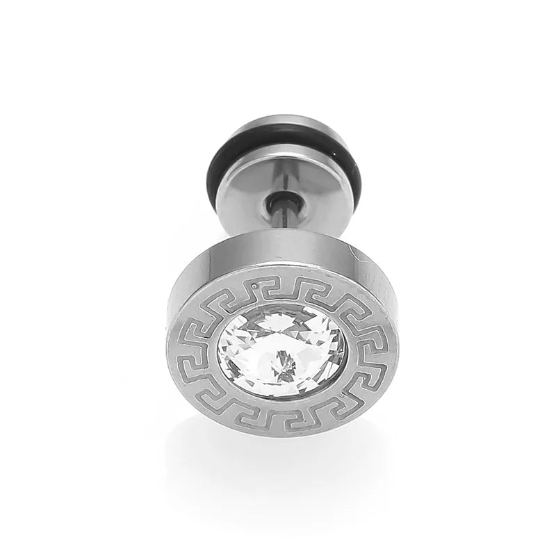1 Piece Simple Style Classic Style Round Polishing Inlay 316L Stainless Steel  Zircon 18K Gold Plated Ear Studs
