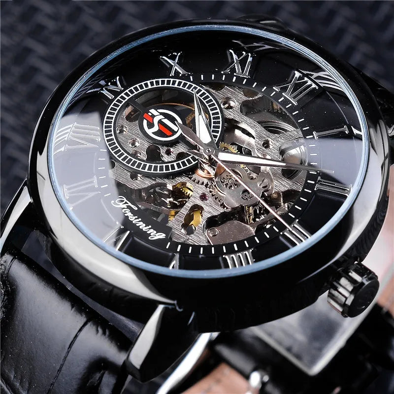 Retro Solid Color Buckle Mechanical Watch Men's Watches