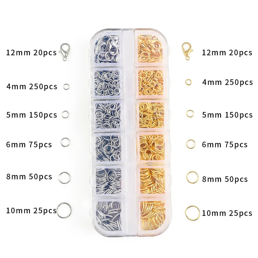 Handmade Beading Jewelry Accessories Kit Earring Hook Bracelet Necklace Material Tool Set Round Circle Chain Metal Simple Design