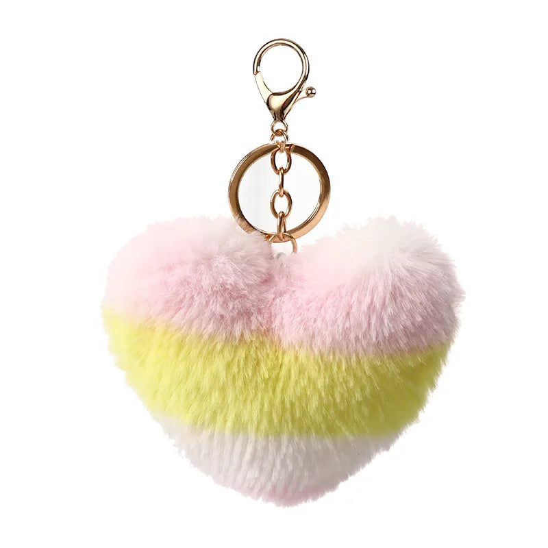 cute modern style classic style heart shape plush bag pendant keychain