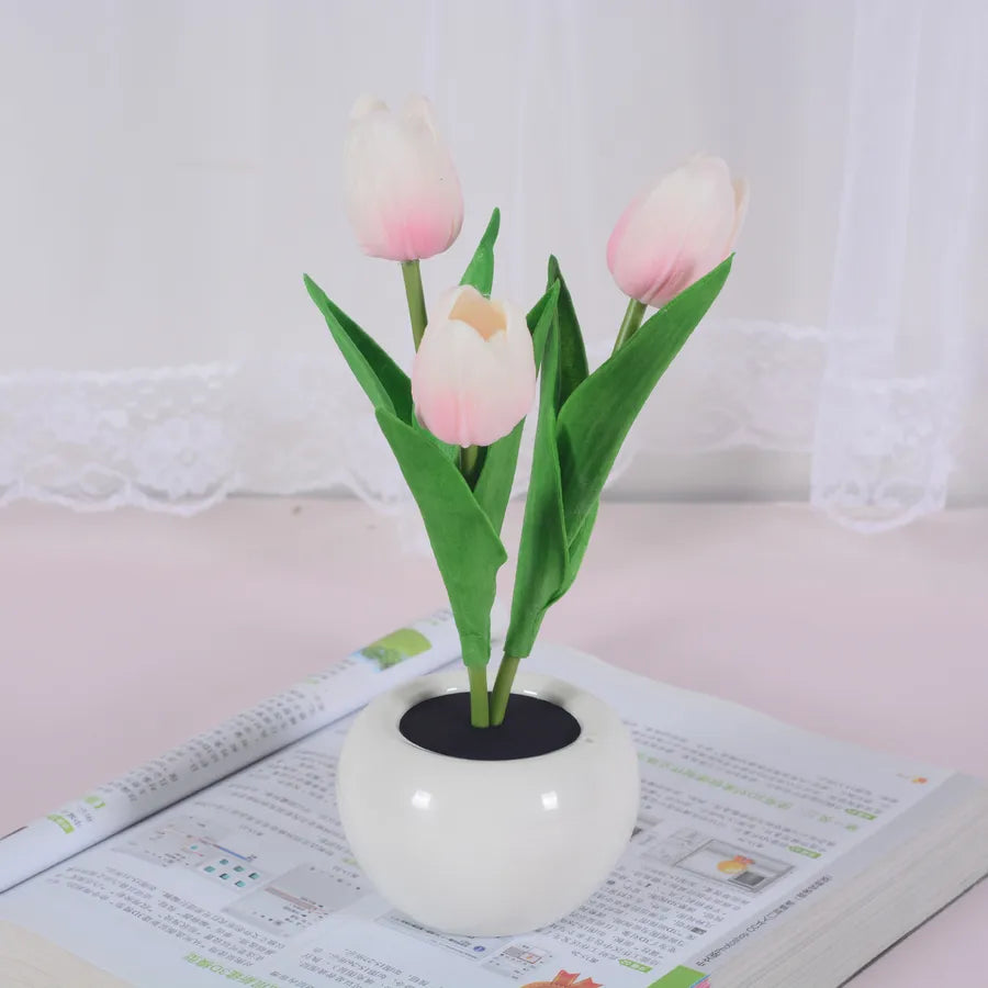 Decorative Table Lamp Glass Shade Wooden Base In Antique White Finish