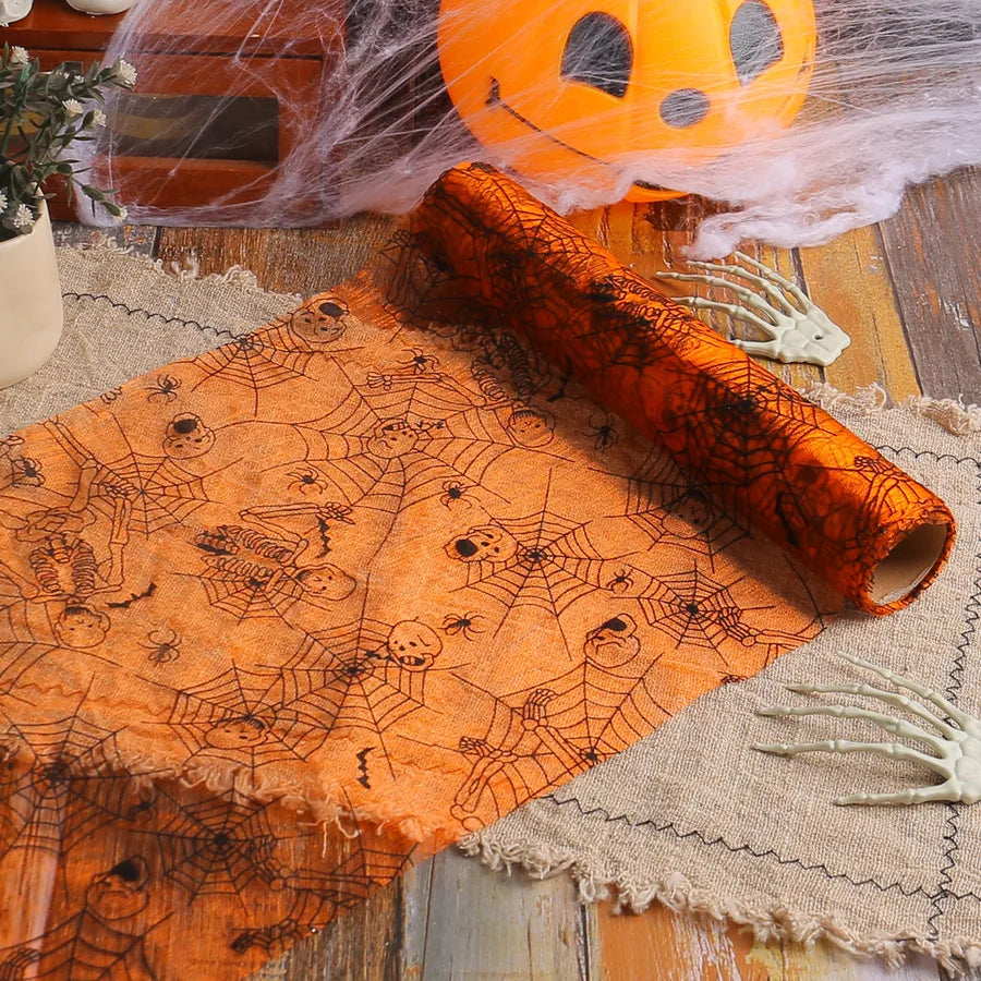 Halloween Bat Spider Web Decorative Net Tablecloth Table Flag Party Decoration Polyester Fiber Nordic Style Other Print