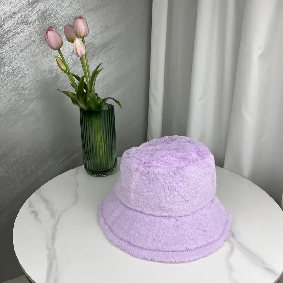 women's basic solid color curved eaves bucket hat