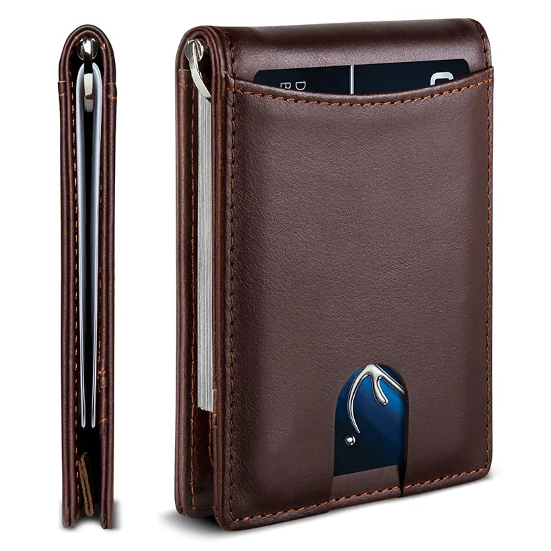 Men's Solid Color pu Flip Cover Small Wallets