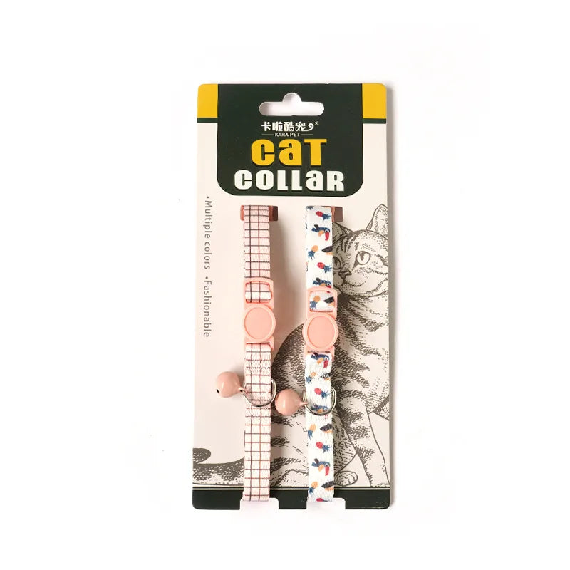 simple printed adjustable cute dog pet collar set