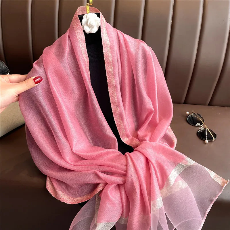 women's elegant solid color polyester scarf
