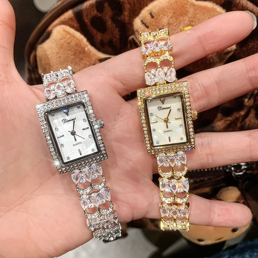 Shiny Solid Color Jewelry Buckle Quartz Watch Women's Watches