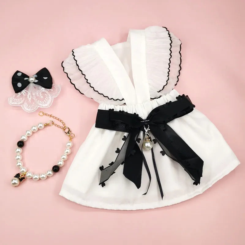 sweet cotton bow knot pet clothing