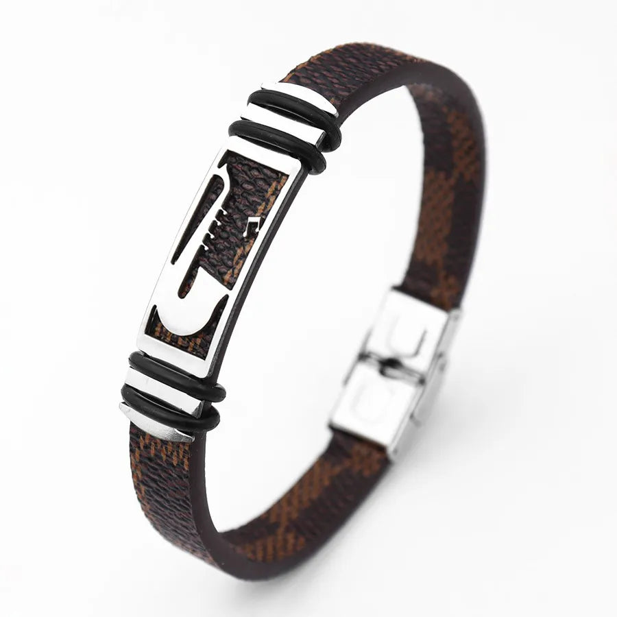 Retro Punk Animal rope Titanium Steel Plating Men's Bangle Men Cord & Leather Bracelets