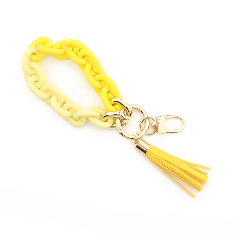 fashion tassel arylic women's bag pendant keychain 1 piece