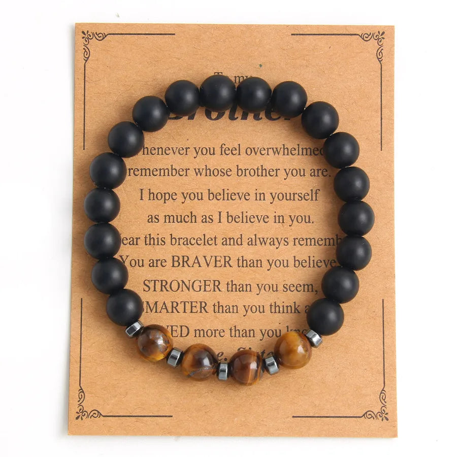 classic style streetwear geometric natural stone beaded men's rosary