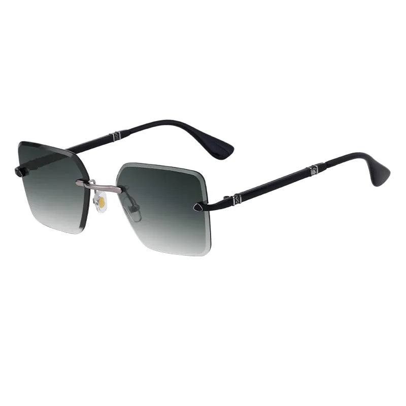 Simple Style Solid Color Pc Gradient Tinted Lenses Square Frameless Men's Sunglasses