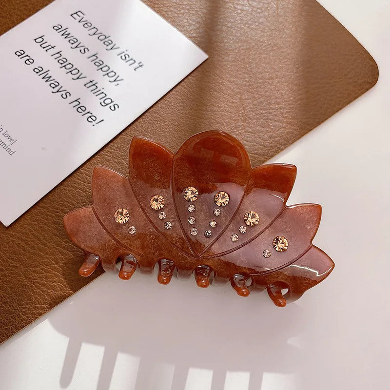Dove Acetate Board Diamond Embedded Hair Clip New Style Top Bun Shark Clamp Women's Luxury Feeling Hair Accessories