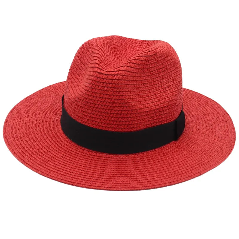 Unisex Vacation Classic Style Solid Color Big Eaves Straw Hat