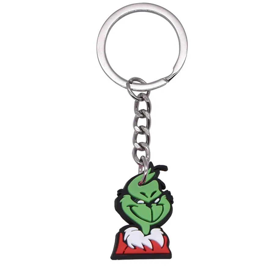 Cartoon Style Cartoon Character Christmas Hat Christmas Socks PVC Metal Christmas Women's Bag Pendant Keychain