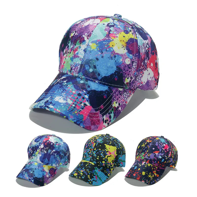 women's punk graffiti printing curved eaves baseball cap