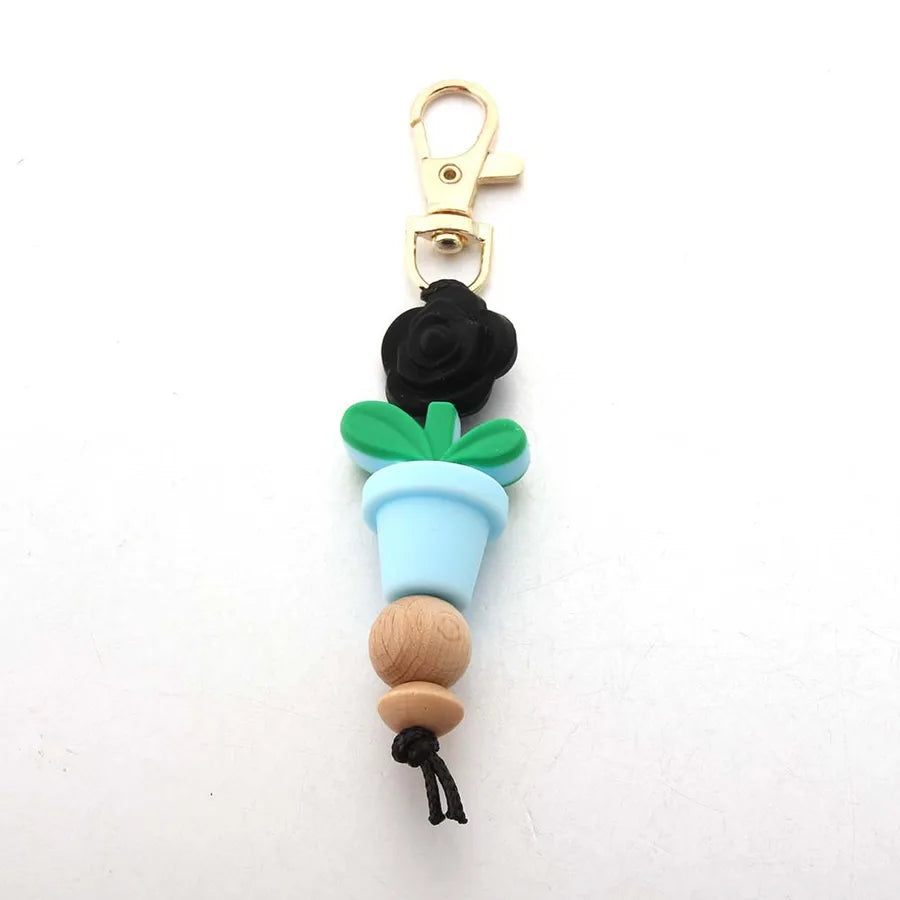 Sweet Flower Silica Gel Women's Bag Pendant Keychain