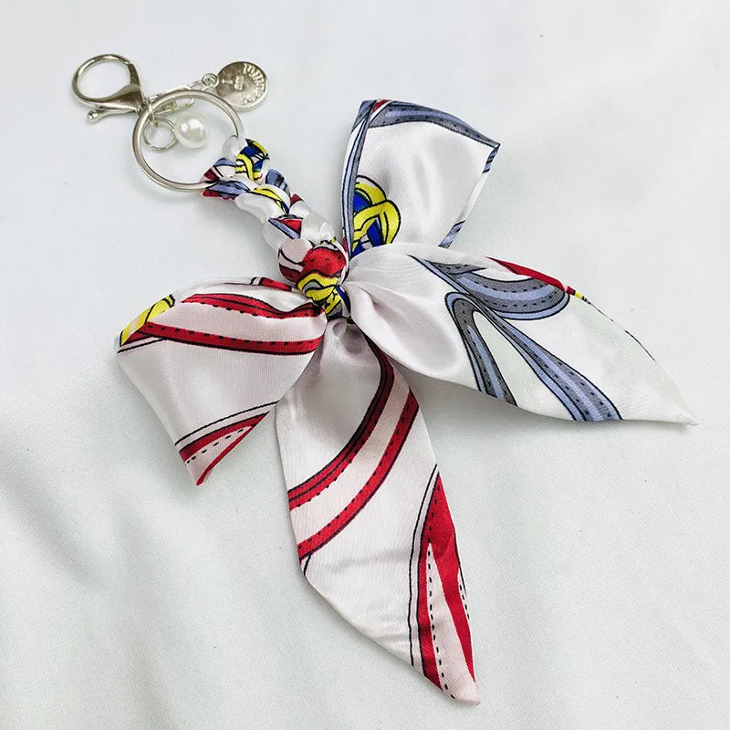 Sweet Simple Style Bow Knot Cloth Metal Unisex Bag Pendant Keychain