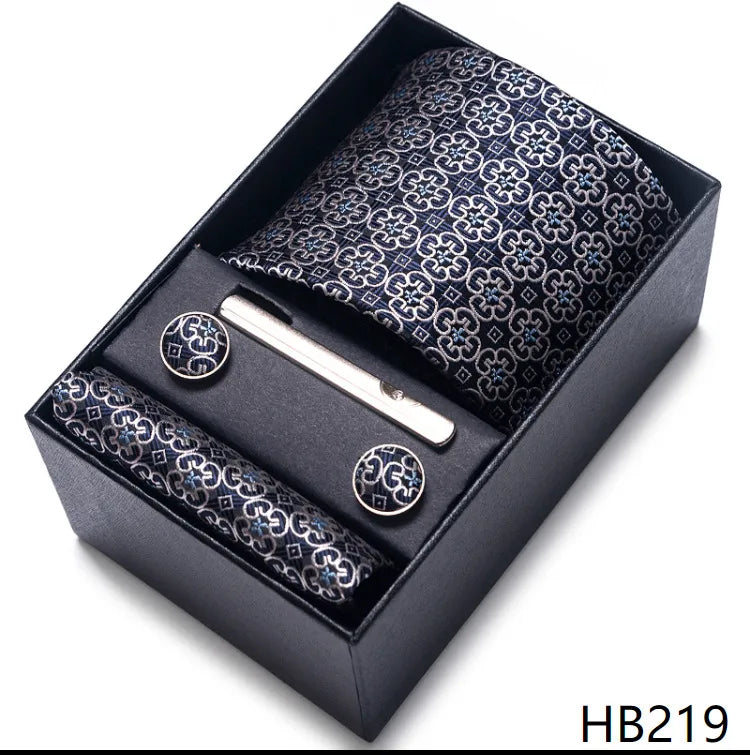 simple style geometric solid color polyester yarn men's cufflinks lavalier tie