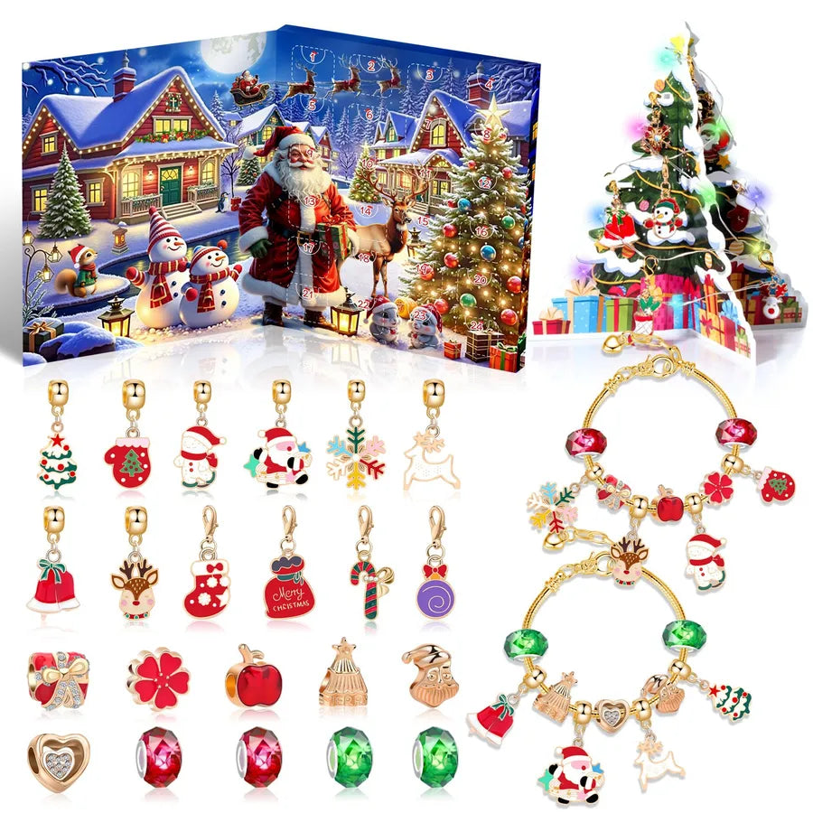 1 Set Alloy Santa Claus Christmas Socks Snowflake Pendant Chain Jewelry Accessories