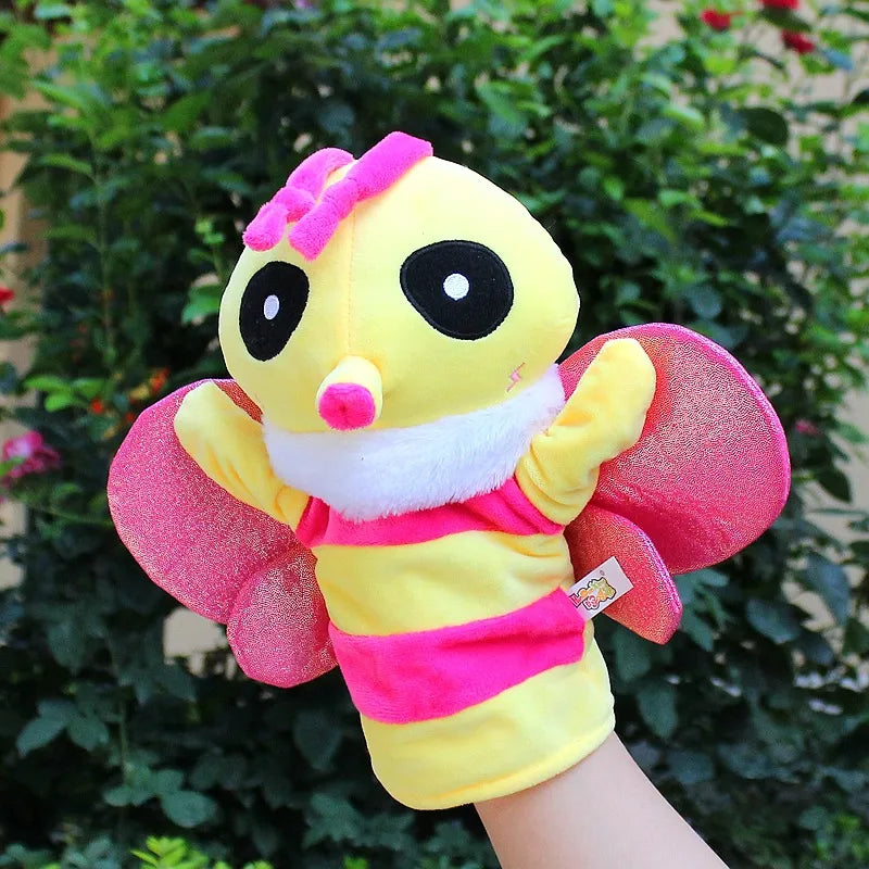 Can open mouth cartoon animal plush hand puppet parent-child toy mouth can move a variety of styles  spot mixed batch