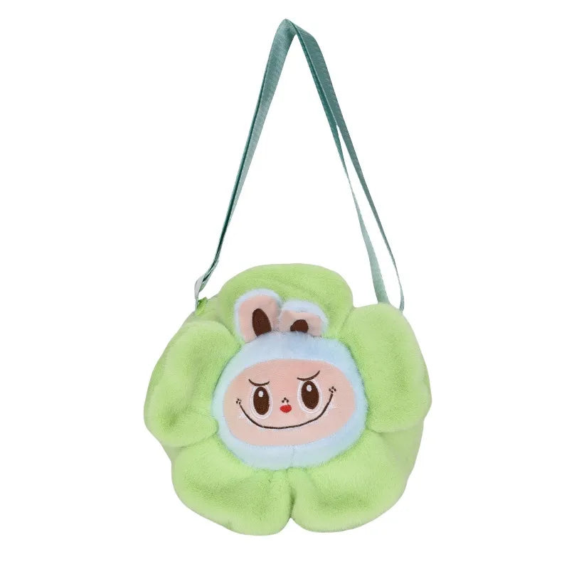 Women's Small Plush Cartoon Cute Round Zipper Crossbody Bag