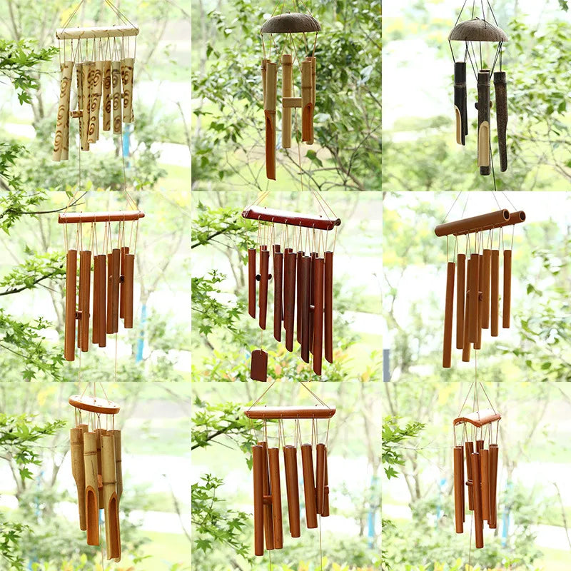 Creative Features Bamboo Wind Bell Hanging Ornaments Bamboo Bell Decoration Feng Shui Gift Bamboo Tube Wind Bell