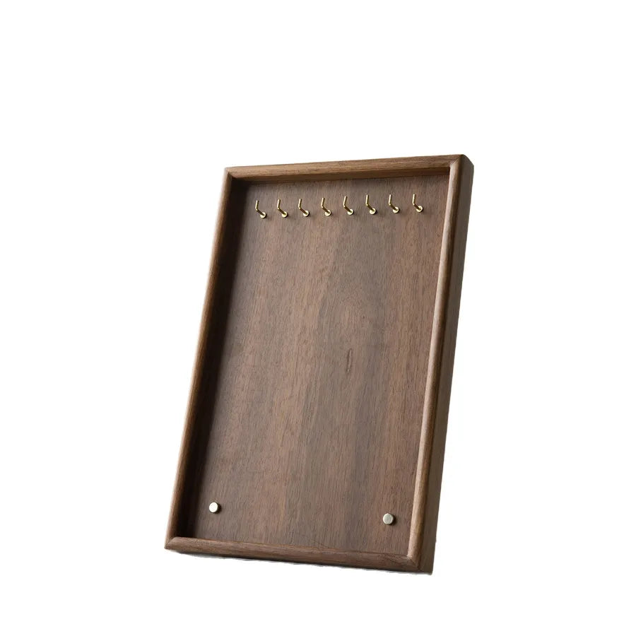 Walnut Jewelry Display Stand Bracelet Necklace Earring Rack Ring Holder Jewelry Tray Combination Fashion Accessory Showcase