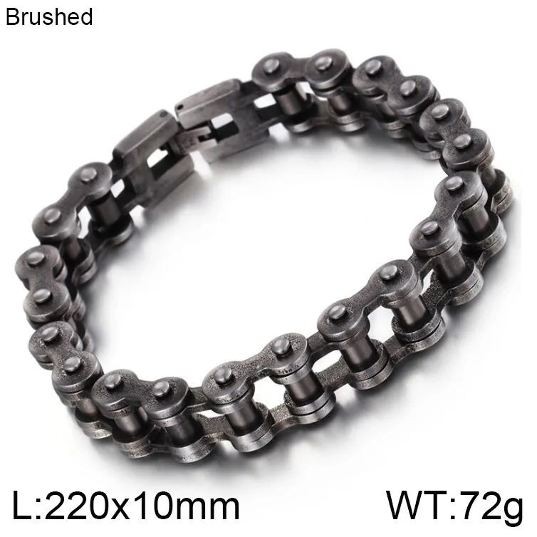 Hip-Hop Solid Color Stainless Steel 18K Gold Plated Men's Bracelets