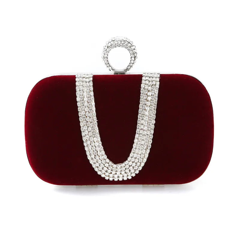 purple black bright red solid color square evening bags