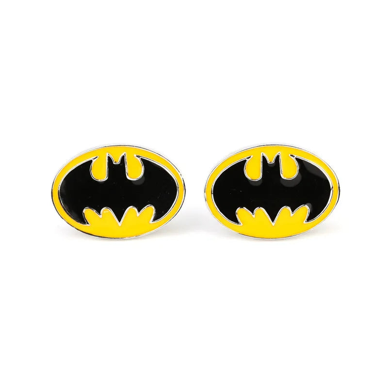 fashion geometry pattern six-pointed star leaves glasses music symbol bat bird wolf head titanium steel shirt cufflinks
