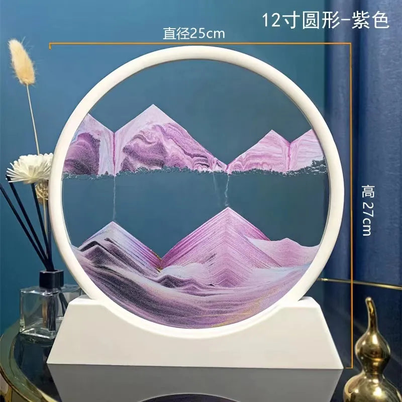 Creative 3d Artistic Sand Painting Ornaments Home Decorations Round Landscape Stress Relief Gifts Simple Design