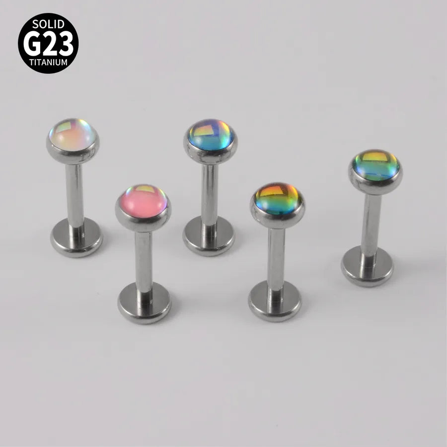 casual cute shiny solid color g23 titanium lip stud in bulk