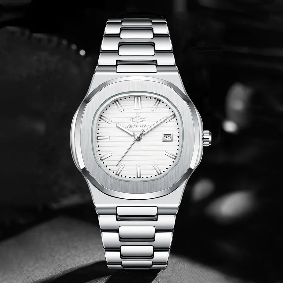 Business Solid Color Butterfly Double Snap Quartz Men's Watches
