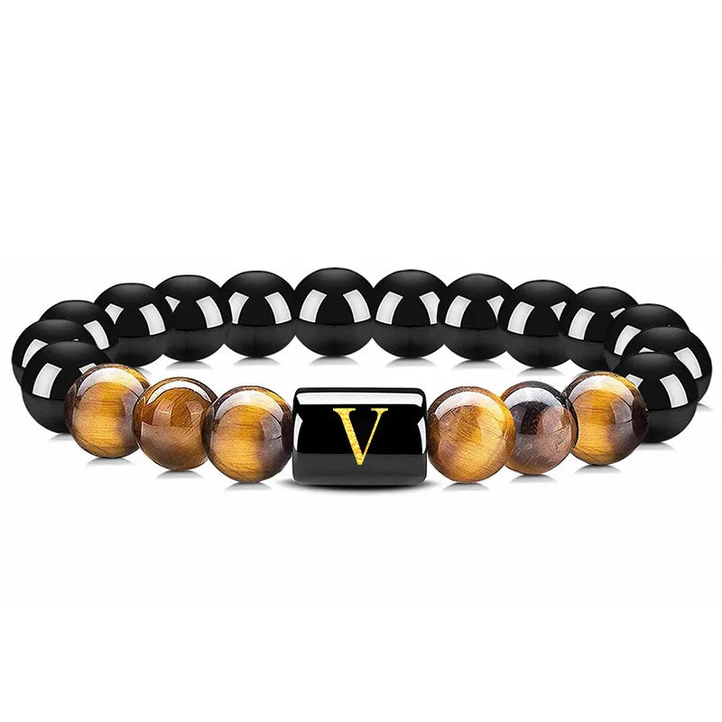 Casual Streetwear Geometric obsidian Men's Bracelets