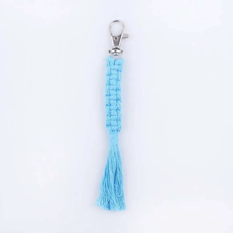 simple style korean style solid color cotton unisex bag pendant keychain