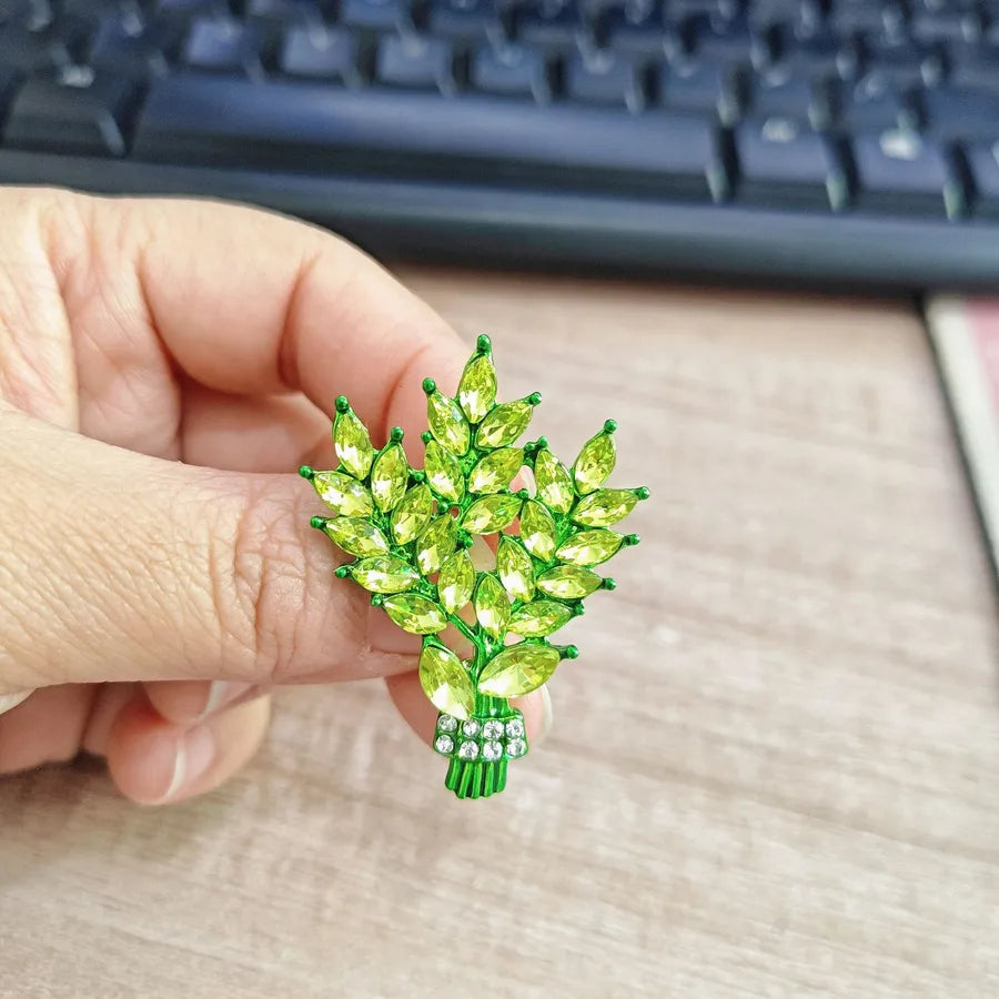 Green Chinese Style Brooch Pin Vintage High-End Tassel Creative Versatile Hanfu Cheongsam Embroidery Zinc Alloy Jewelry Accessory
