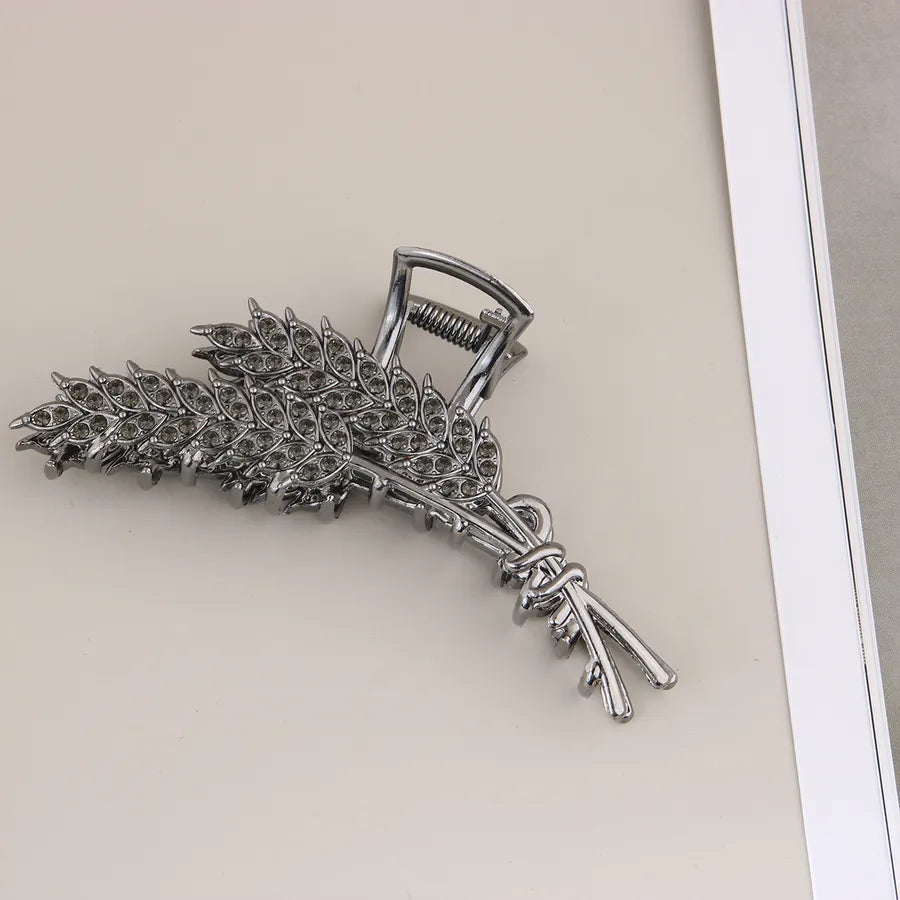 simple style New style sunflower tulip grain imitation pearl alloy inlay rhinestones hair claws