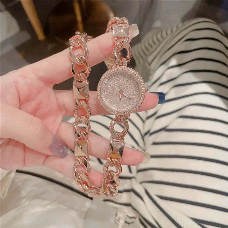 Retro Classic Style Solid Color Jewelry Buckle Quartz Watch