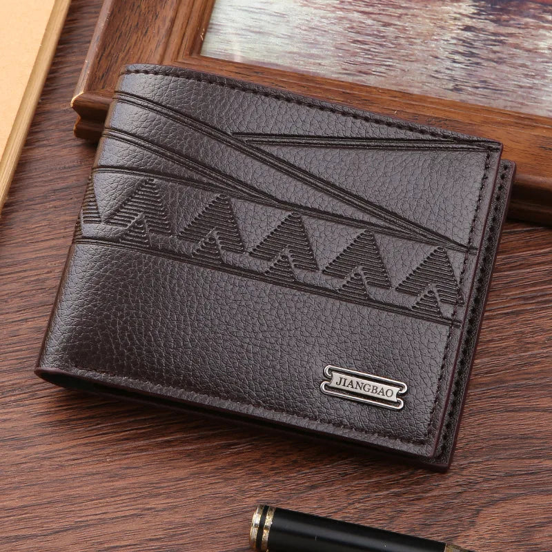 Men's Solid Color PVC Open Small Wallets