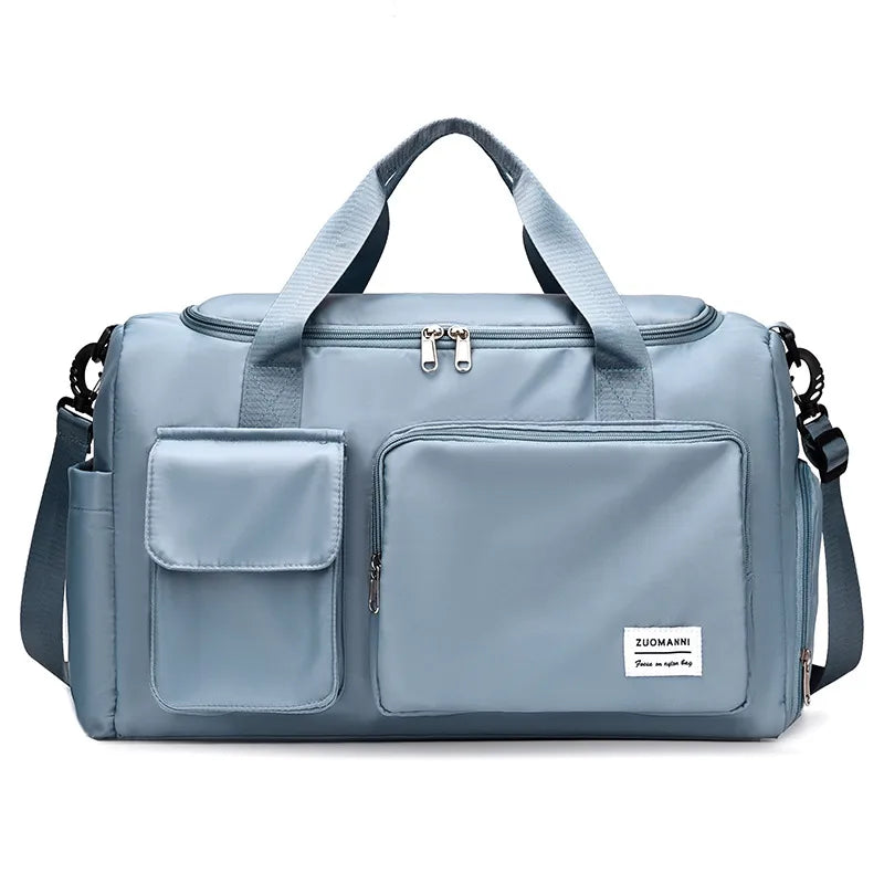 unisex fashion solid color nylon waterproof duffel bags