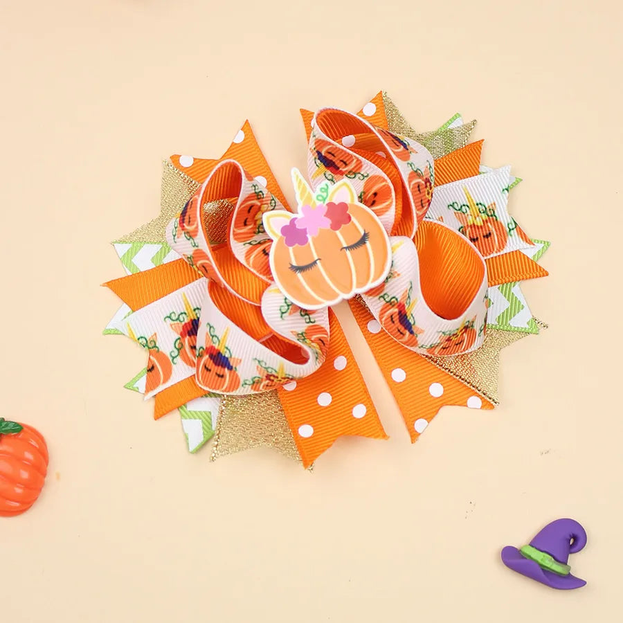 Halloween Pumpkin Skeleton Bat Hair Clip Cartoon Night Horror Movie Hair Accessories For Children