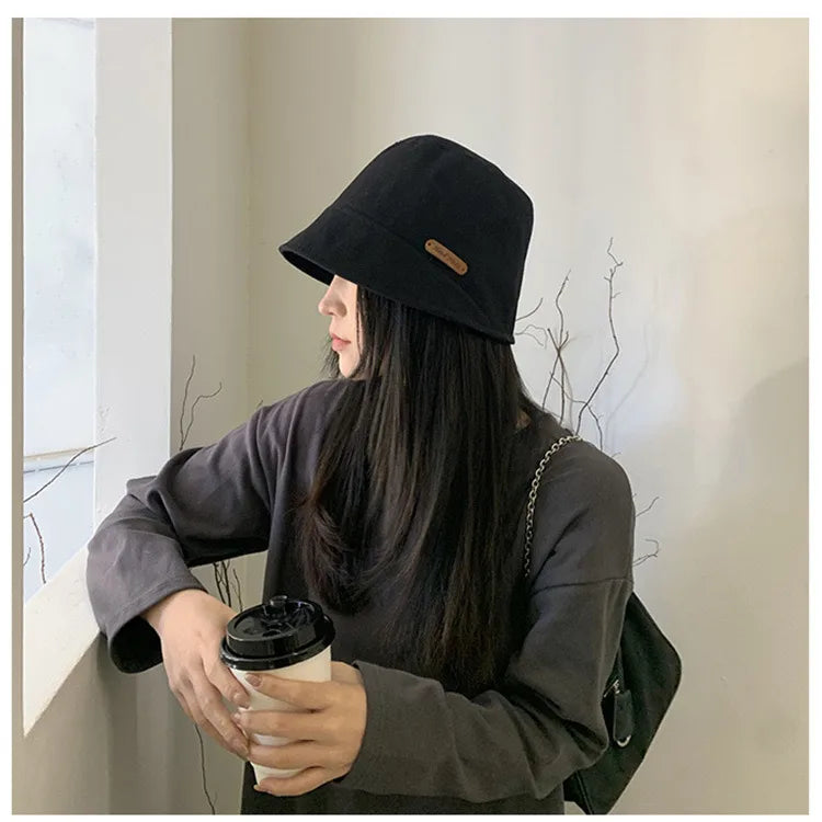 Women's Simple Style Classic Style Color Block Printing Flat Eaves Bucket Hat