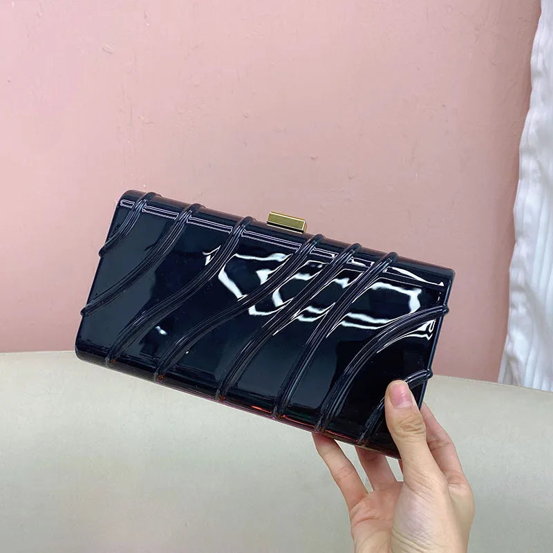 Arylic Color Block Square Evening Bags