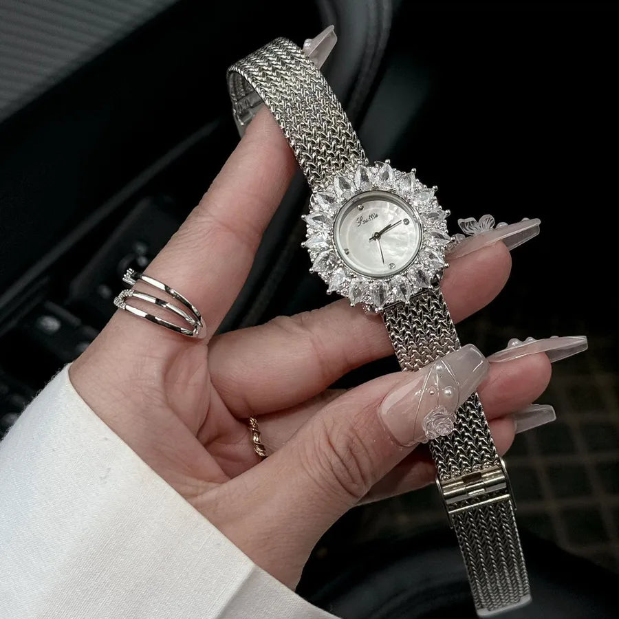 Luxurious Vintage Jewelry Scottie9745 Women's Watch Sunflower Design Wheat Ear Strap High Quality Quartz Movement Fashionable Style